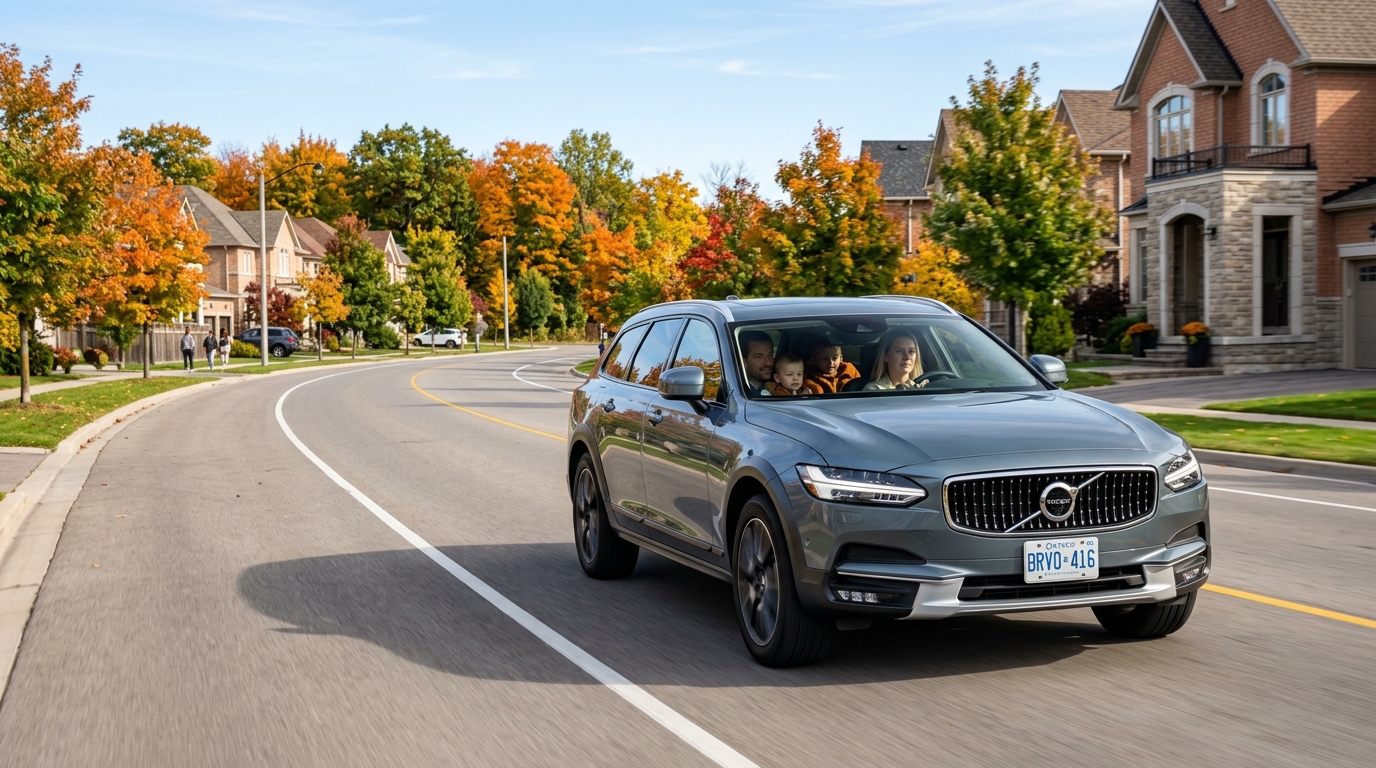 Ontario vehicle driving on suburban road